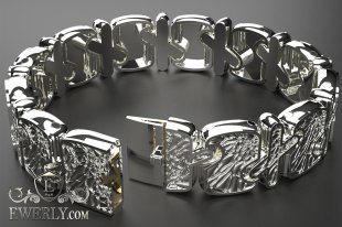 Авторский широкий браслет из серебра 16, фото